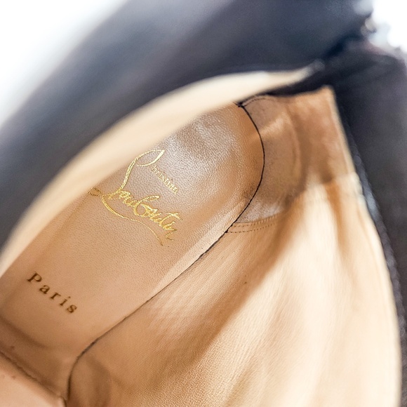 Christian Louboutin Gaetanina 85 Dark Brown Leather Suede Heeled Zip Boots EU 37 - Picture 8 of 11